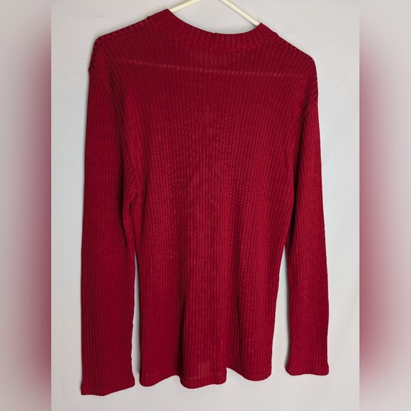 Caroll Luxurious Red Sweater Knit Crew Neck Size EU 44/ US 12 Paris France U-2 - Picture 2 of 7